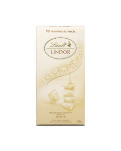 LINDT WHITE LINDOR SINGLES 100GM