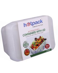 Hotpack-micro wave container rectangular- 750ml - 5pcs