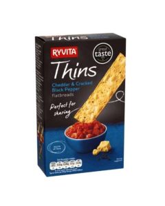 RYVITA CHEDDAR AND CRACKED BLACK PEPPER FLATBREADS 125GM