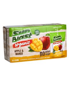 SUNBLAST ORGANIC APPLE & MANGO JUICE 10X200ML