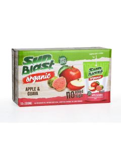 SUNBLAST ORGANIC APPLE & GUAVA JUICE 10X200ML