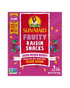 SUN-MAID SOUR FRUITY RAISIN SNACKS MIXED BERRY - GOLDEN RAISINS 7X20GM