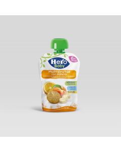 HERO BABY POUCH MXD FRUITS WITH BISCUITS 100GM