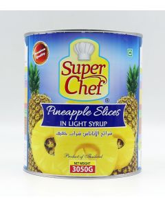 SUPER CHEF PINEAPPLE SLICE IN LIGHT SYRUP 3KG