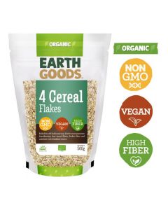 EARTH GOODS ORGANIC 4 CEREAL FLAKES GLUTEN-FREE 500GM