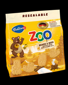 BAHLSEN LEIBNIZ ZOO MILK & HONEY BEARS & BEE BISCUIT 100 GMS