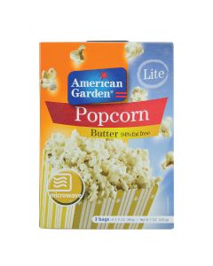 AMERICAN GARDEN MICROWAVE POPCORN FAT FREE BUTTER 240GM