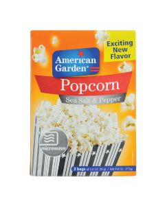 AMERICAN GARDEN POPCORN MICROWAVE SEA SALT & PEPPER 273GM