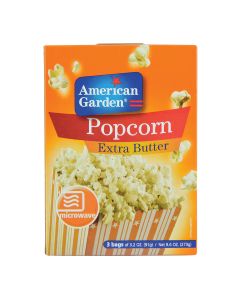 AMERICAN GARDEN MICROWAVE POPCORN EXTRA BUTTER 273GM