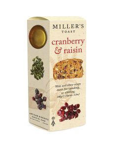 MILLERS TOAST CRANBERRY &RAISIN 100GM