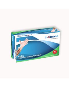 HOTPACK-POWDER FREE VINYL GLOVES - SMALL-100PCS