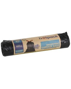 Hotpack Drawstring Garbage Bag Roll heavy duty 90 x110 cm -10 Pcs-60Gallon