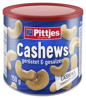 Pittjes Cashews, Roasted/Salted 150 g Tin