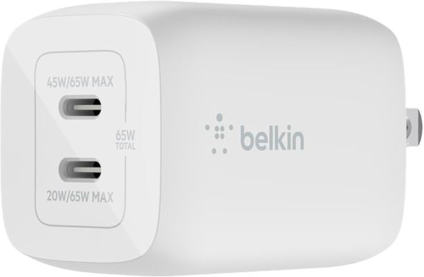 Belkin BoostCharge Pro 65W Dual Port USB-C GaN Wall Charger