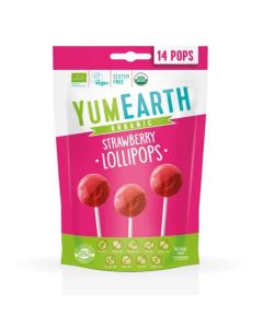 YUM EARTH ORGANIC STRAWBERRY POPS 14PCS 87GM