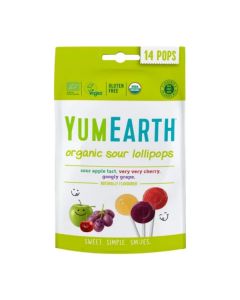 YUM EARTH ORGANIC SOUR POPS 14PCS 87GM