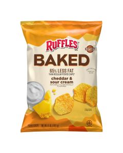 Ruffles Baked Cheddar & Sour Cream 65% Less Fat Potato Chips 6OZ