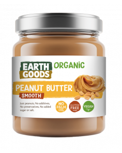 EARTH GOODS ORGANIC SMOOTH PEANUT BUTTER GLUTEN-FREE 220GM