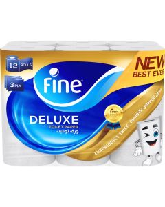 Fine Toilet paper Deluxe 140 sheets, 3 ply 12 rolls