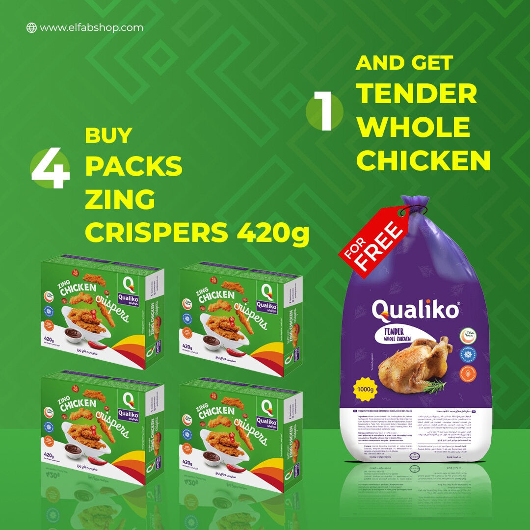 Order 4 Packs of Breaded Zinger Chicken Crispers 420g- Get FREE CHICKEN 1KG