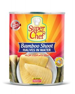 SUPER CHEF BAMBOO SHOOT HALVES IN BRINE 565GM