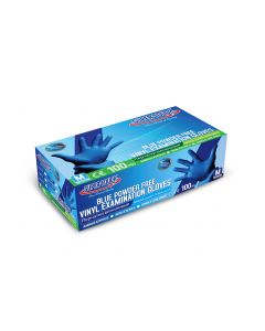 SUPER TOUCH VINYL GLOVES BLUE POWDER FREE - MEDIUM