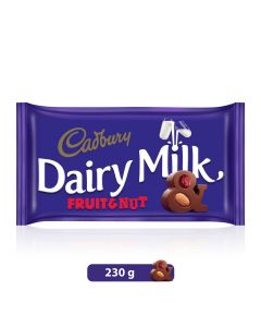 CADBURY DAIRY MILK FRUIT & NUT CHOCOLATE BAR 230GM