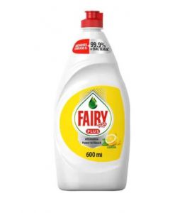 FAIRY PLUS LEMON DISH WASHING LIQUID SOAP 600ML