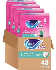 Fine Incontinence female pull-up diaper, Large size pack of 48