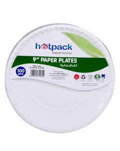 Hotpack- paper plate 9” - 100pcs