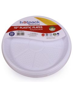 Hotpack-plastic round plate -10” - 25pcs