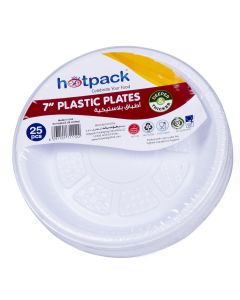 Hotpack-plastic round plate 7” – 25pcs