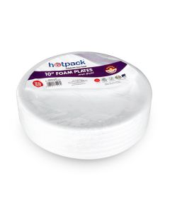 Hotpack-round foam plate 10” - 25pcs