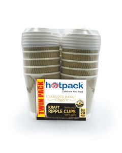 HOTPACK KRAFT PAPER CUP 8OZ TWIN PACK