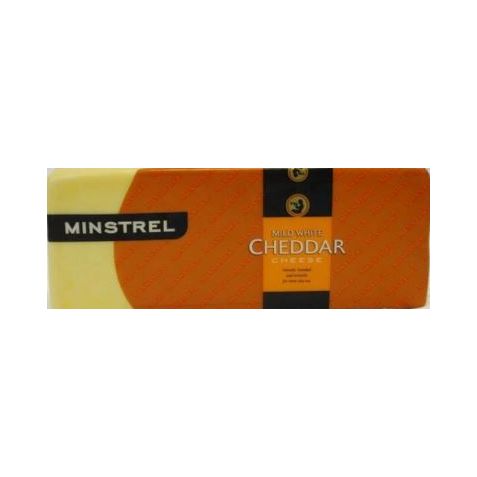 MINSTREL MILD COLOURED CHEDDAR CHEESE RED/ORANGE BLOCK