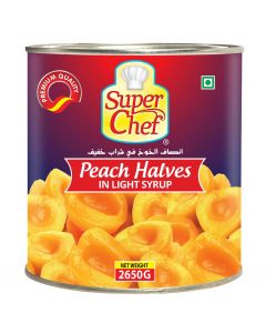 SUPER CHEF PEACH HALVES IN LIGHT SYRUP 2.6 KG