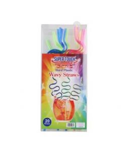 SUPER TOUCH WAVY PLASTIC STRAWS MIX COLOR 5X250MM 50PC